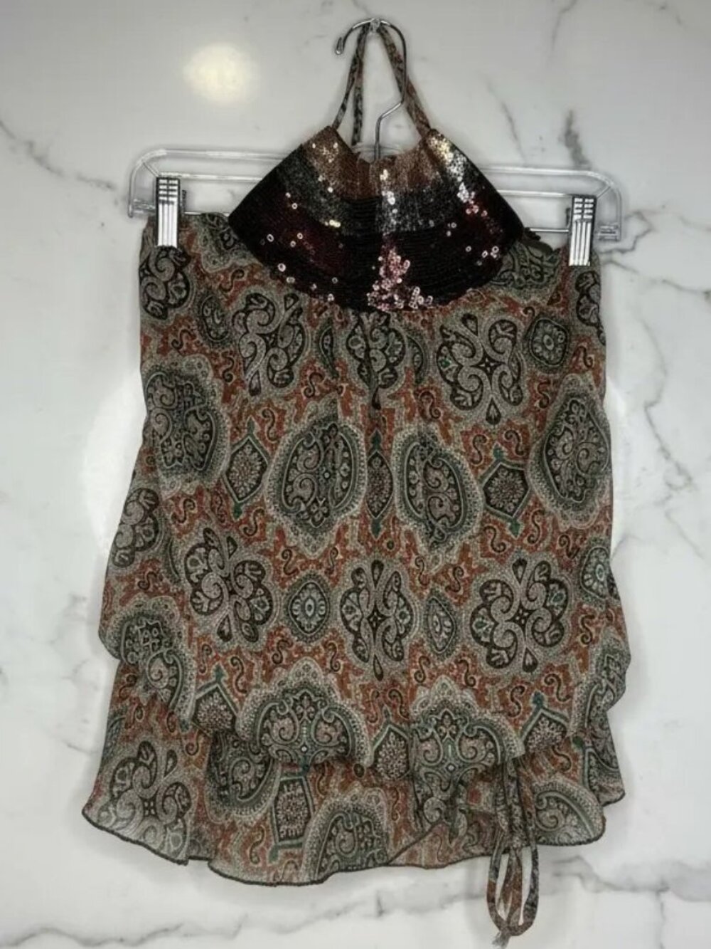 Sushi Flower neck tie blouse